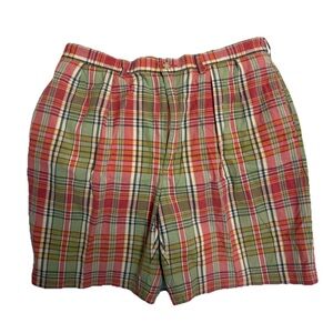 Polo Golf Ralph Lauren Shorts Mens 35 Pink Green Plaid Links Chino Shorts Cotton